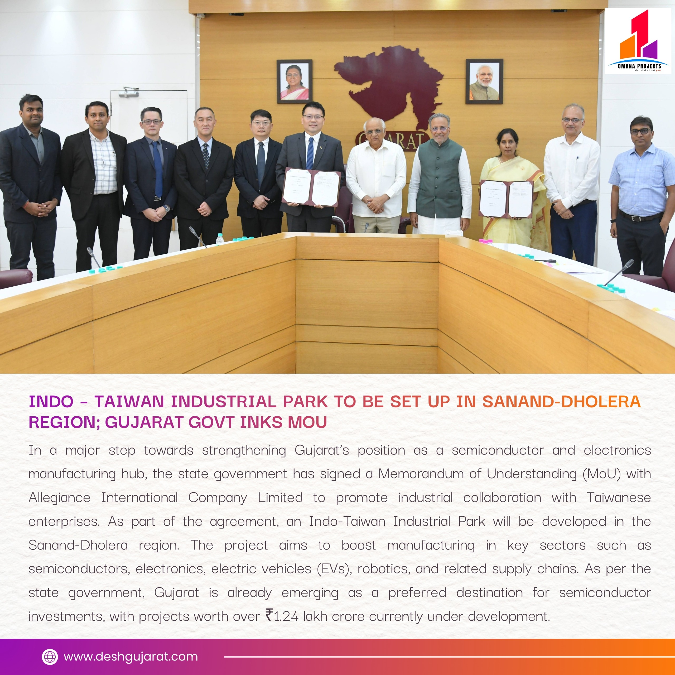 Indo-Taiwan Industrial Park to Come Up in Sanand-Dholera Region